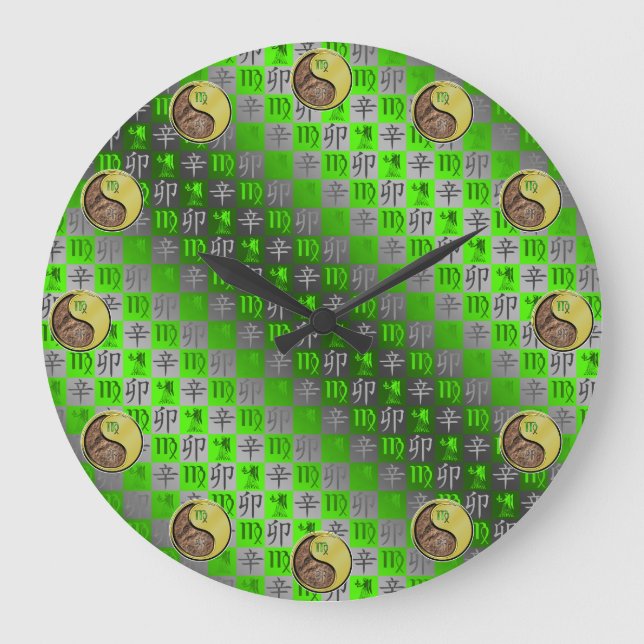 Virgo & Metal Rabbit Large Clock (Front)
