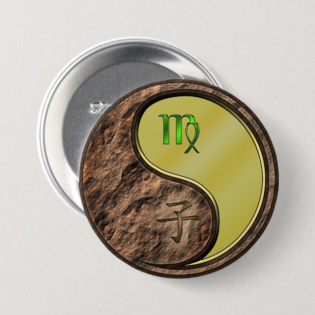 Virgo & Metal Rat Button (Front & Back)