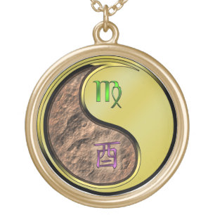 Virgo & Metal Rooster Gold Plated Necklace