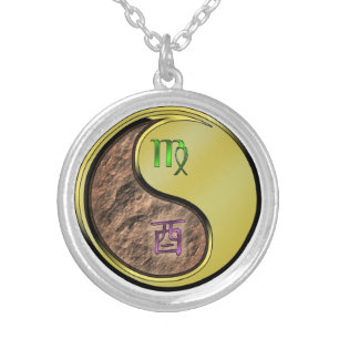 Virgo & Metal Rooster Silver Plated Necklace