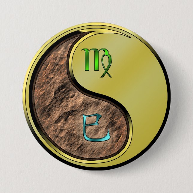 Virgo & Metal Snake Button (Front)