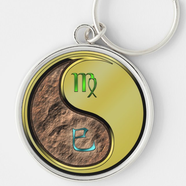 Virgo & Metal Snake Keychain (Front)