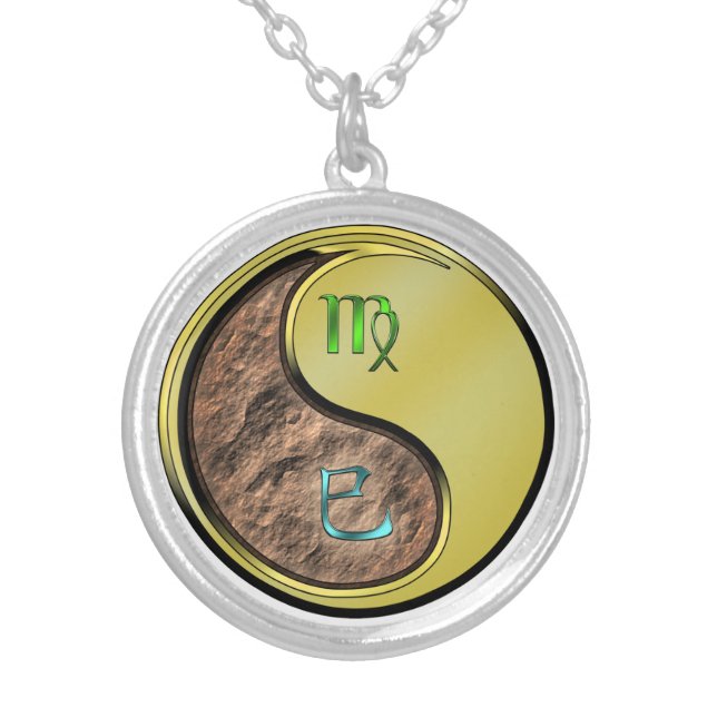 Virgo & Metal Snake Silver Plated Necklace (Front)