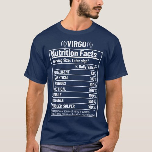 Virgo Nutrition Facts Label T_Shirt