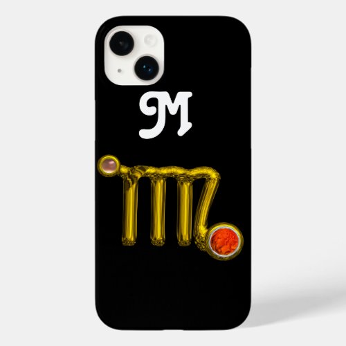 VIRGO ORANGE AGATE GOLD ZODIAC SIGN JEWEL MONOGRAM Case_Mate iPhone 14 PLUS CASE