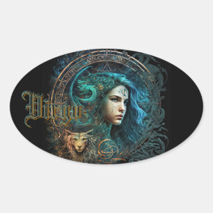 Virgo Oval Sticker