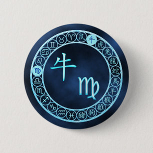 Virgo/Ox Pinback Button