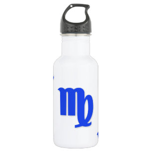 Virgo Pattern Blue Water Bottle