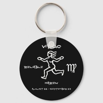 Virgo Personalized Keychain by Lynnes_creations at Zazzle