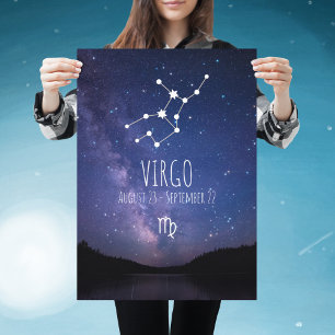 Virgo Personalized Zodiac Constellation Poster