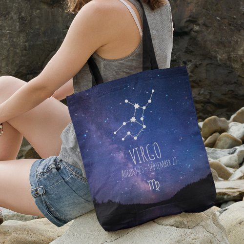 Virgo  Personalized Zodiac Constellation Tote Bag