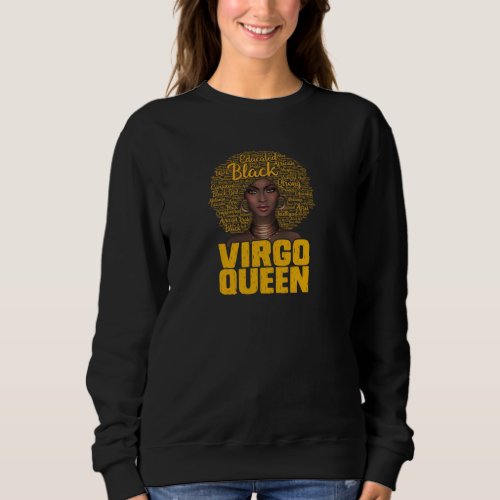 Virgo Queen Black Woman Afro Natural Hair African  Sweatshirt