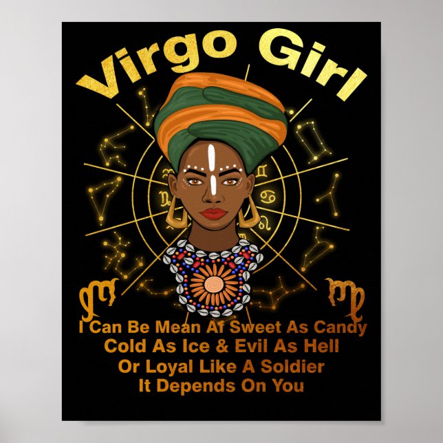 Virgo Queen Sweet As Candy Birthday Black Women Poster (Front)