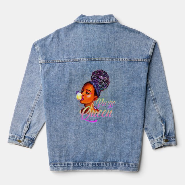 Virgo Queens Are Born In August 23 To September 22 Denim Jacket (Back)