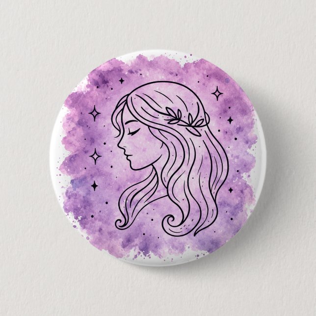 Virgo Sign Button (Front)