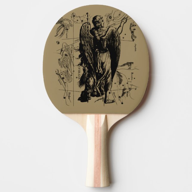 Virgo Sign Constellation Hevelius 1690 Ping-Pong Paddle (Front)