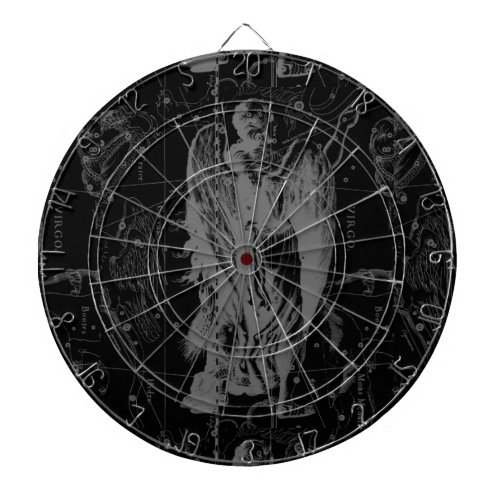 Virgo Sign Constellation Hevelius Black Decor Dartboard With Darts