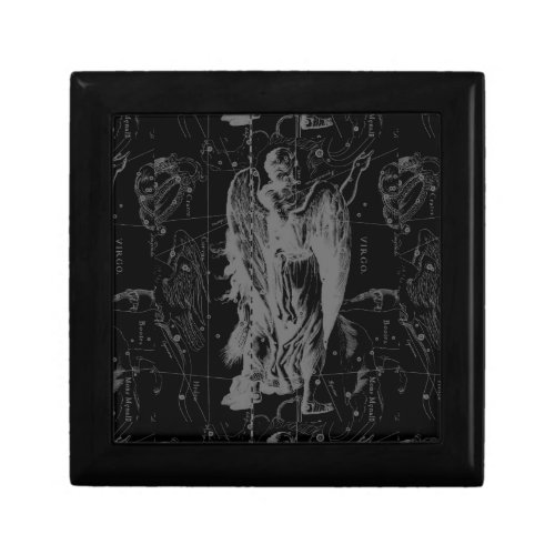 Virgo Sign Constellation Hevelius Black Decor Gift Box