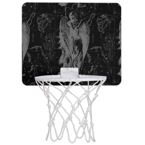 Virgo Sign Constellation Hevelius Black Decor Mini Basketball Hoop