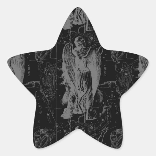 Virgo Sign Constellation Hevelius Black Decor Star Sticker