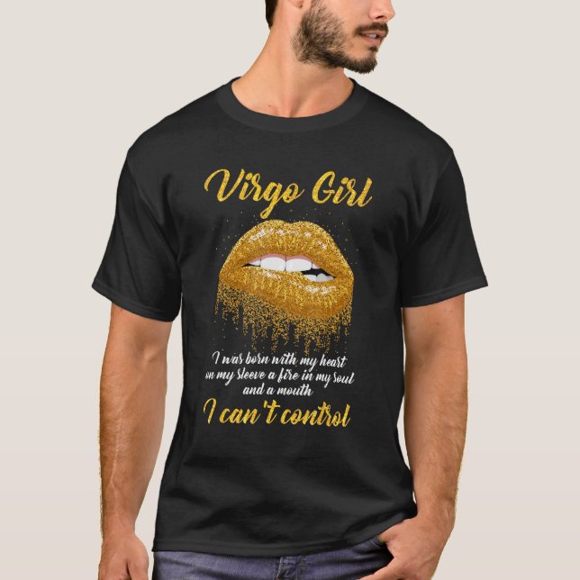 Virgo Sign Girl Queen Happy Birthday T-Shirt (Front)
