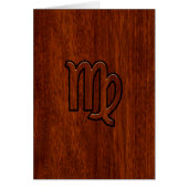 Virgo Sign in Mahogany wood style (Front)