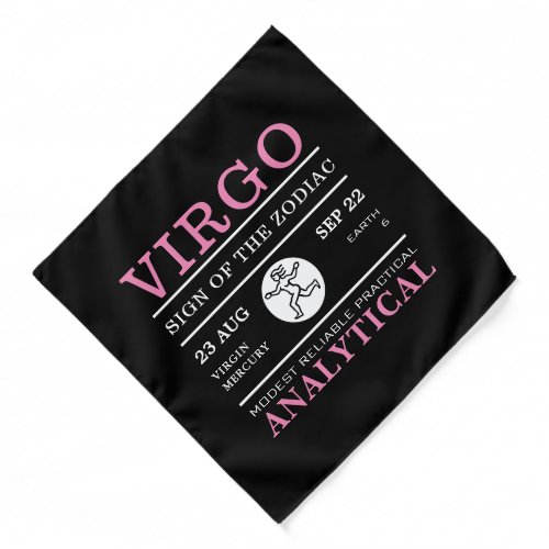 Virgo Sign of the Zodiac Astrological Bandana