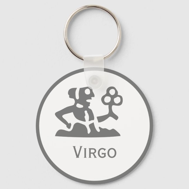 Virgo Sign of the Zodiac Design Keychain (Front)