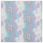 Virgo Sign on Pastels Mother of Pearl Style Print Fabric