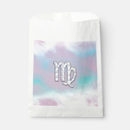 Virgo Sign on Pastels Mother of Pearl Style Print Favor Bag