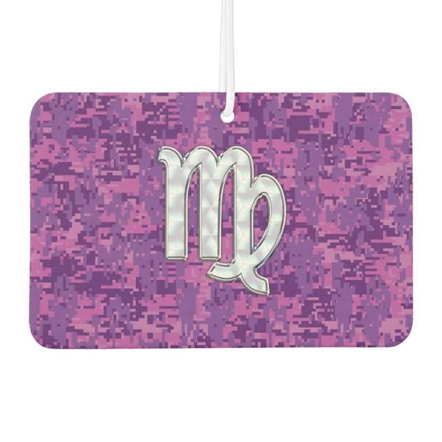 Virgo Sign Pink Fuchsia Digital Camouflage Style Air Freshener (Front)