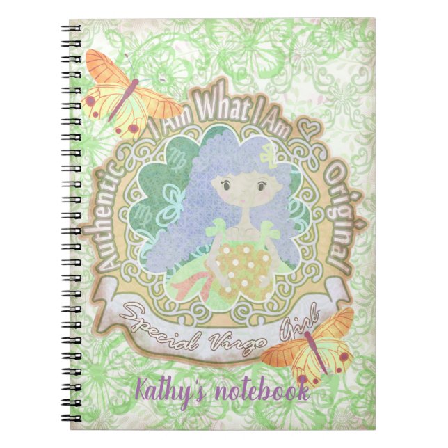 Virgo signs. Personalized. notebook (Front)