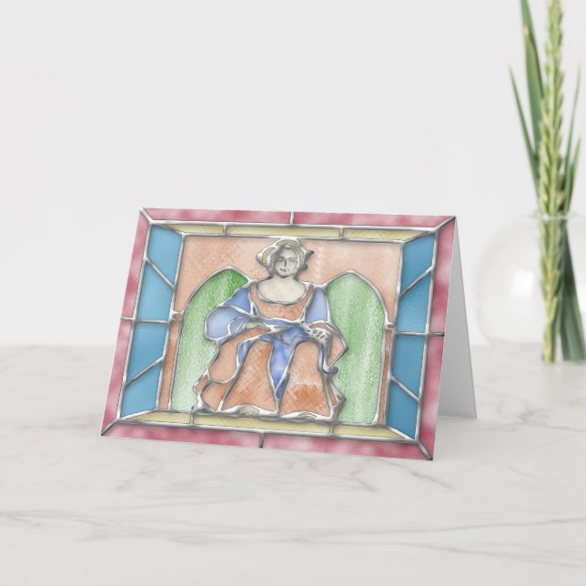 Virgo Stained Glass Birthday Card (Front)