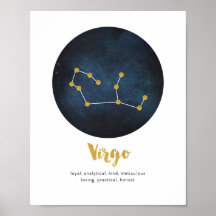 Virgo star sign print