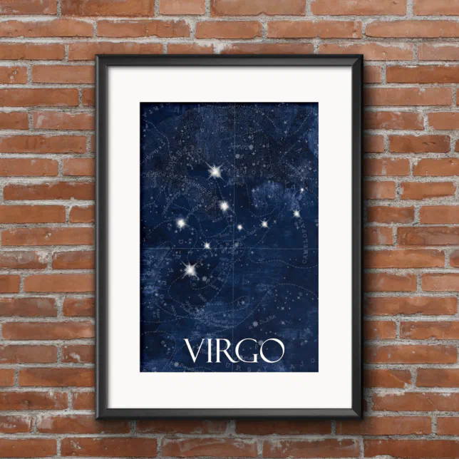 Virgo starsign Poster with name, star sign zodiac
