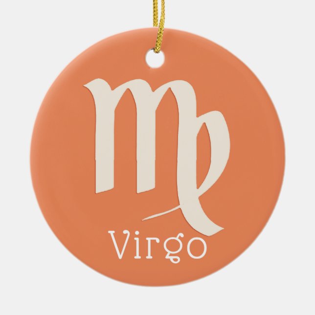 Virgo Sun Sign Zodiac Symbol  Ceramic Ornament (Front)