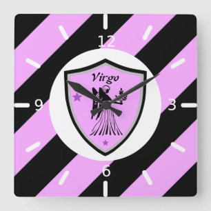 Virgo symbol square wall clock