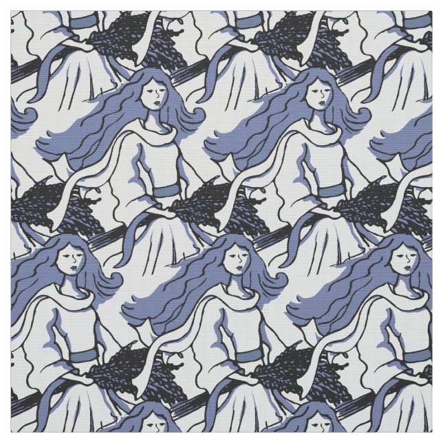 Virgo the Maiden zodiac art pattern fabric (Swatch)