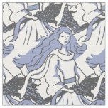 Virgo the Maiden zodiac art pattern fabric