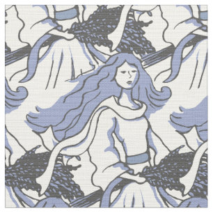 Virgo the Maiden zodiac art pattern fabric