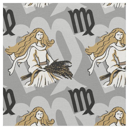 Virgo the Maiden zodiac art pattern fabric