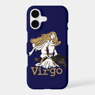 Virgo The Maiden zodiac blue golden iPhone 17 Case