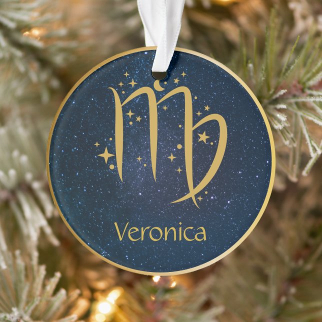 Virgo the Maiden zodiac symbol gold personalized Ornament (Tree)