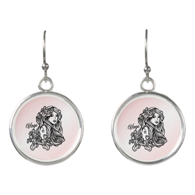 Virgo The Virgin Zodiac Earrings (Front)