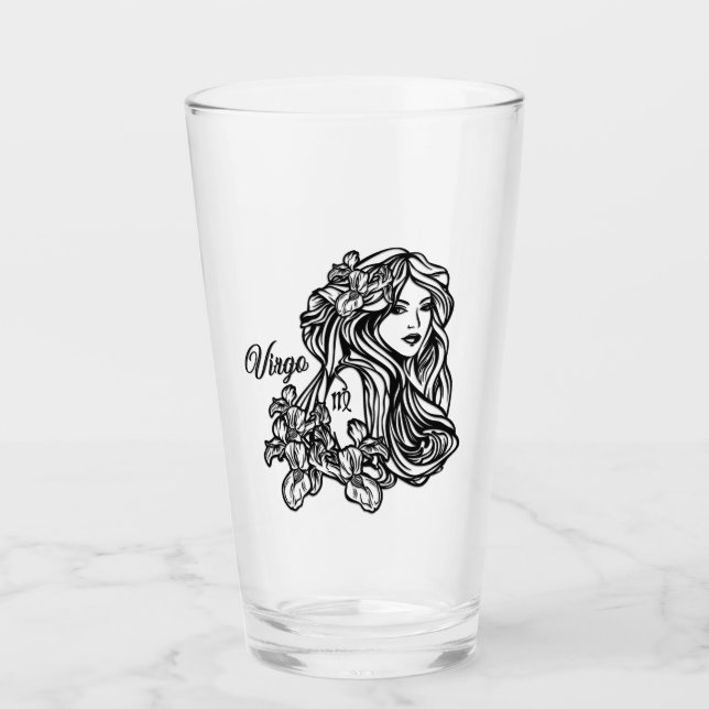 Virgo The Virgin Zodiac Glass (Front)