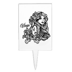 Virgo The Virgin Zodiac Glass Cake Topper