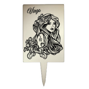 Virgo The Virgin Zodiac Golden Cake Topper