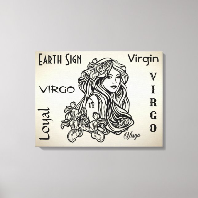 Virgo The Virgin Zodiac Golden Canvas Print (Front)