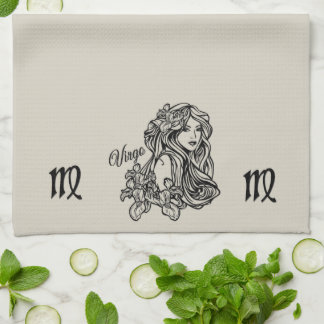 Virgo The Virgin Zodiac Golden Kitchen Towel