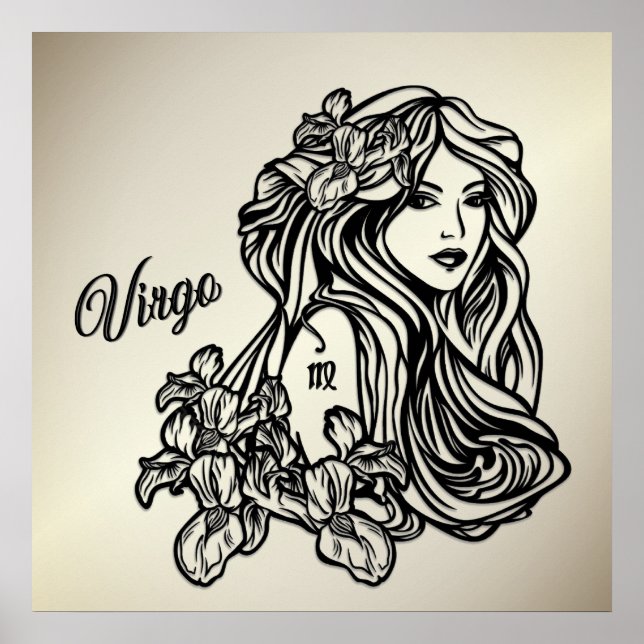 Virgo The Virgin Zodiac Golden Poster (Front)